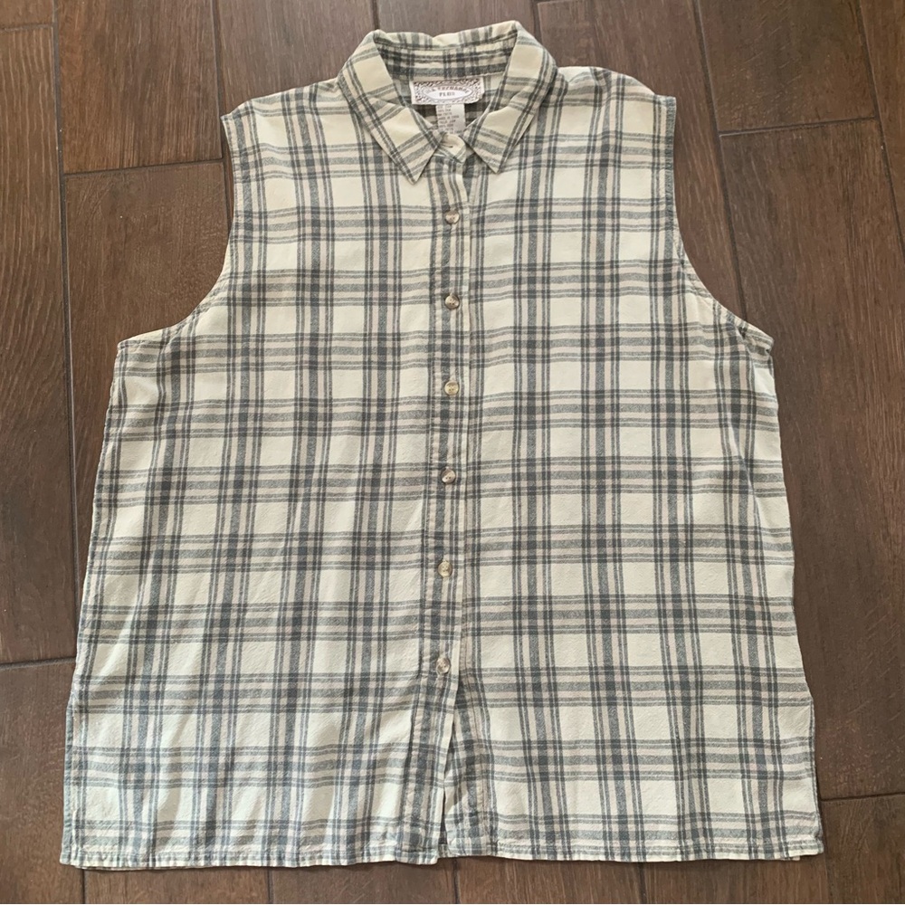 Silk Exchange Plus Vintage Plaid Sleeveless Top size 24W